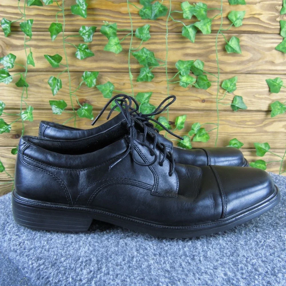 Florsheim Black Leather Cap Toe‎ Oxford Dress Shoes Men 9.5D Memory Foam